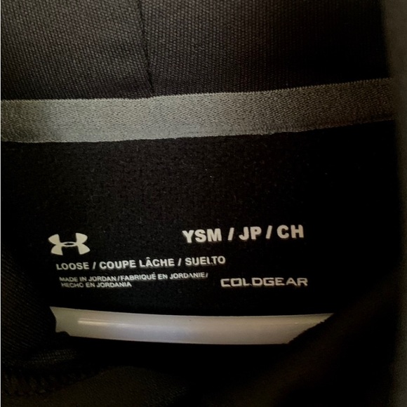 Youth Boy’s 7 S Small Under Armour Black Hoodie Fall Pullover Jacket - Picture 3 of 3